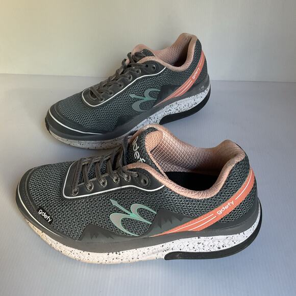 Gdefy Women’s Athletic Walking Shoes Gray Orange Mesh Comfort Sneakers Size ~9 - Picture 2 of 8